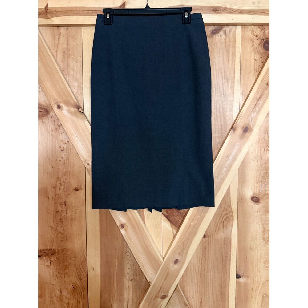 Ann Taylor Charcoal Gray Pencil Skirt Sz 2 Tall Workwear Corporate Lined Office
